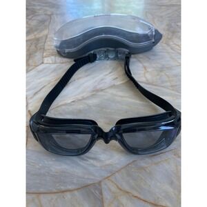Aegend Swim Goggles Black Adjustable Anti Fog UV Protection with Case Adult
